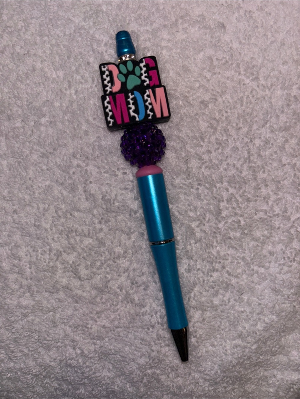 Dog Mom Blue and Purple Accent beaded pen